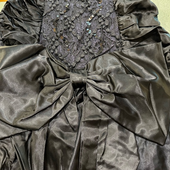 Vintage Black 80s 90s Party Dress Rob Hill Sz 13/14 - Picture 9 of 10